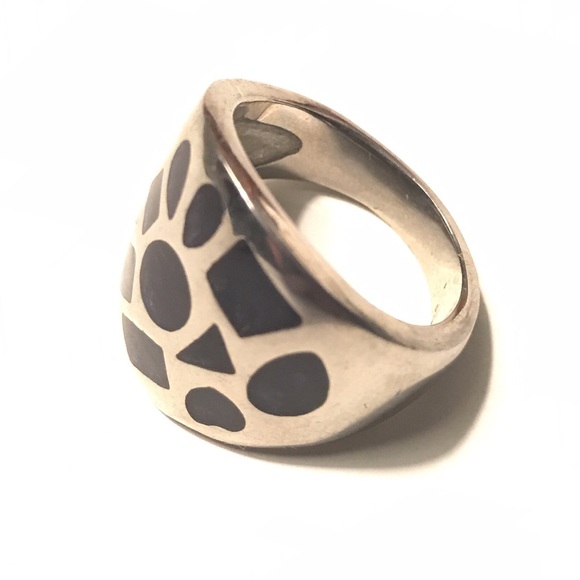 Other - Fashion Ring Silver Black Shapes 7